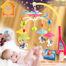 Load image into Gallery viewer, 0-12 Months Crib Mobile Musical Bed Bell With Animal Rattles Projection