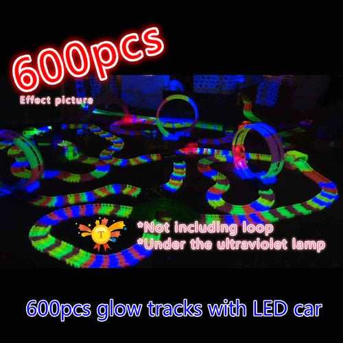 600pcs Electronics Car Flashing Lights Glowing Race Tracks
