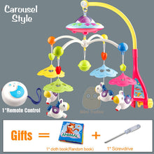 Load image into Gallery viewer, 0-12 Months Crib Mobile Musical Bed Bell With Animal Rattles Projection