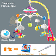 Load image into Gallery viewer, 0-12 Months Crib Mobile Musical Bed Bell With Animal Rattles Projection