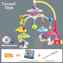 Load image into Gallery viewer, 0-12 Months Crib Mobile Musical Bed Bell With Animal Rattles Projection