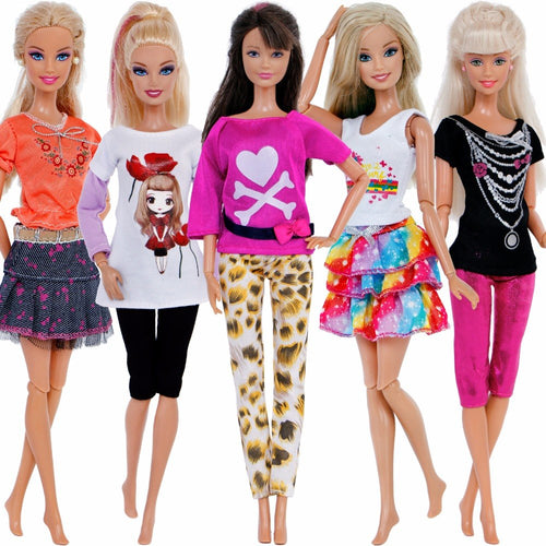 5 Sets Lovely Outfits Barbie Toys